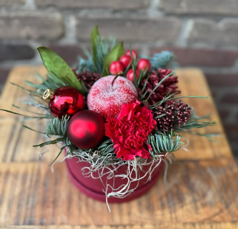 Kerst bloementaartje rood