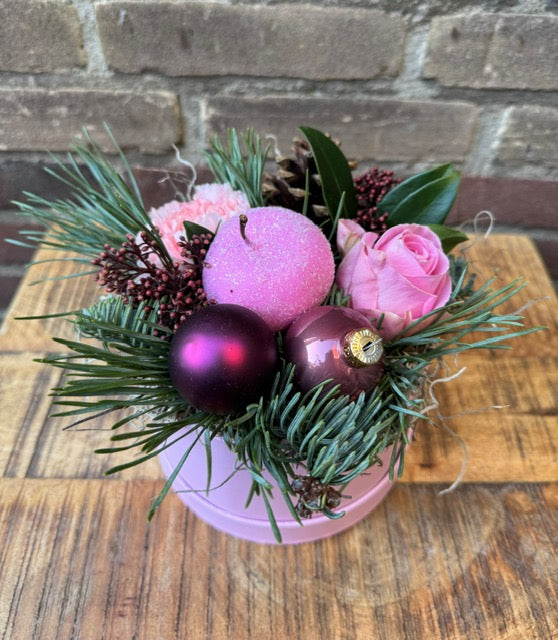 Kerstbloementaartje roze